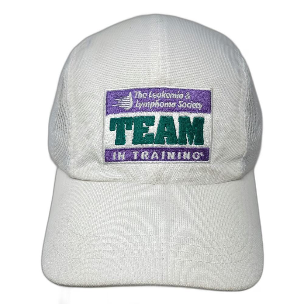Cintas Baseball Cap White One Size Team In Training Leukemia Lymphoma Hat Mesh